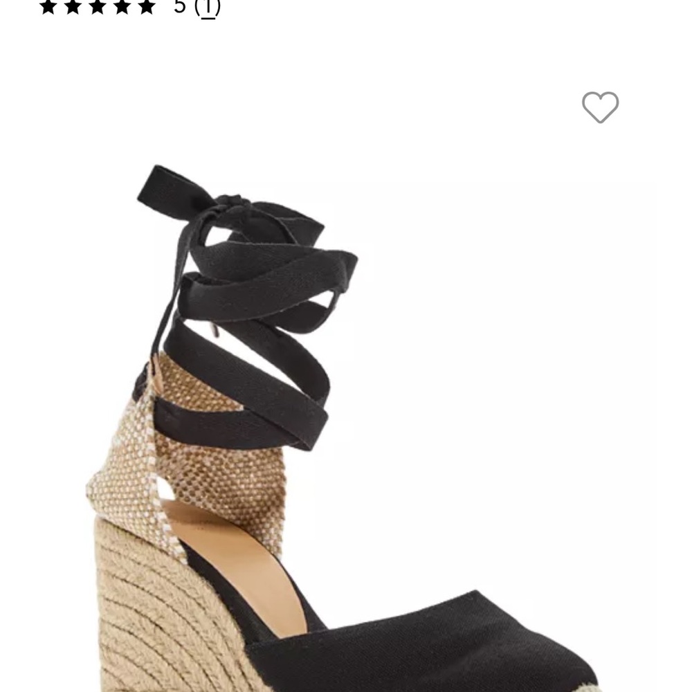 Castaner Black Espadrille Shoes with Ankle Wrap